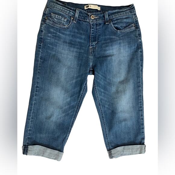 Levi's Blue Cropped Ankle Jeans with Rolled Cuffs - Picture 4 of 12
